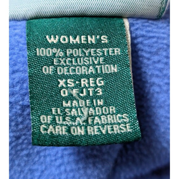 LL Bean Size XS Blue Full Zip Fleece Jacket Polartec Women's Outdoors Preppy - Picture 8 of 11